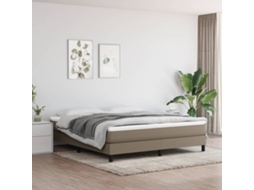 Vidaxl Cama Com Molas/colchão 180x200 Cm Tecido Castanho-acinzentado