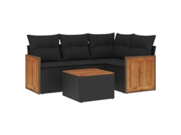 Garden Sofa Set, Garden Sofa Sets Vidaxl Preto Rattan / Vime (n/a)