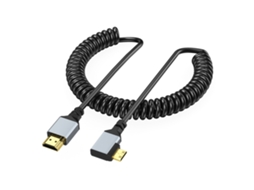 Cabo Extensor de Vídeo 4k com Ângulo 90 Graus e Espiral 4k60hz para Laptops Tablets. AQUAFORGE