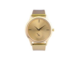 Relógio de quartzo casual unissex com pulseira de silicone e mostrador quadrado (dourado)