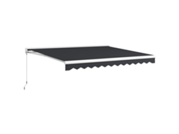 Marquise Articulada Elétrica 4x3 M, Com Manivela E Controle Remoto, Toldo Solar Cinza De Alumínio Para Varanda E Jardim.