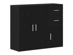 Aparador Carvalho Preto 91x29,5x75 Cm Madeira Engenheirada Vidaxl