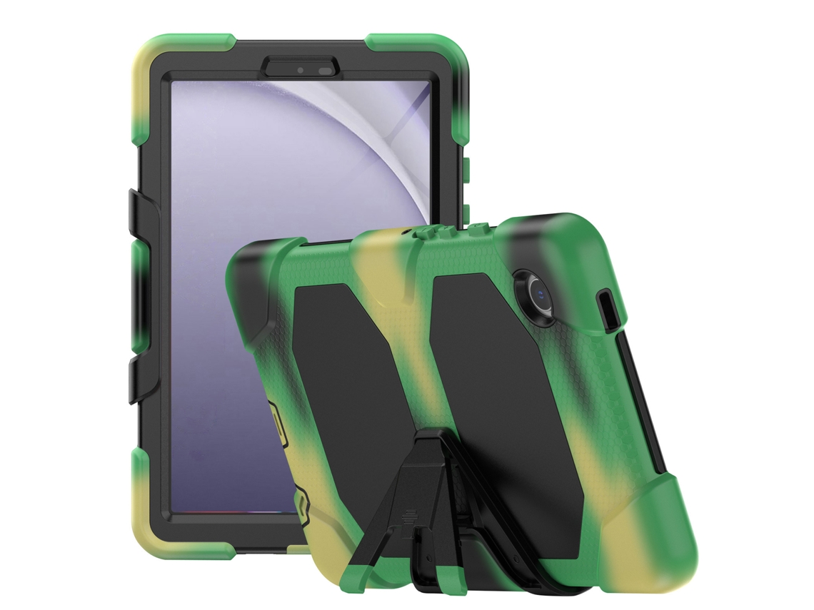 Capa Hexinyigjly Para Samsung Galaxy Tab A9 8.7 Polegadas 2020 (sm-x115), Com Moldura Frontal E Suporte Integrado Camuflado