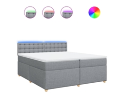 Box Spring Bed, Box Spring Beds Vidaxl Cinzeto Tecido (200 X 200 Cm)