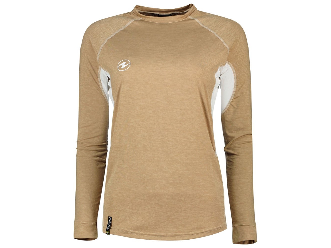 Mulher de Manga Comprida Rashguard Lf Beige Xlaqualung