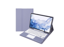 Capa de Teclado Bluetooth para Samsung Tab S9fe Plus 12.4sm x610/616 Teclado Exterior Destacável com Ecrã Sensível Ao Toque,português,roxo XIAOMOYU