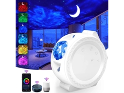 Lâmpada Projetora De Céu Estrelado Três Em Um Com Padrão Água, Luz Noturna Efeito Lua, Recarregável Via Usb. Aquaforge