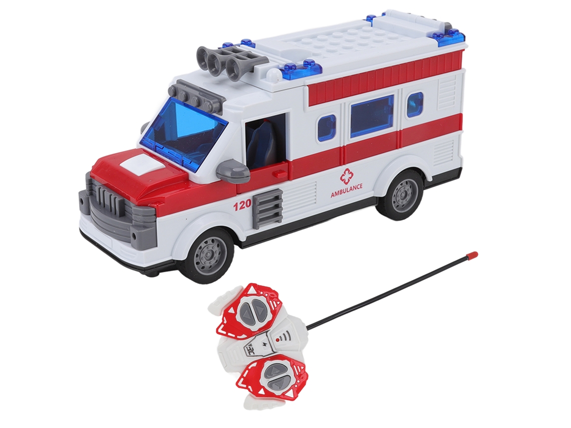 Ats ambulância de Controle Remoto com Luzes Brinquedo para Crianças Modelo Simulador Carro Rc Elétrico Quatsro Direções