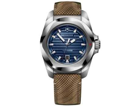 Relógio Homem Inox Gent Auto Blue Dial, Brown Strap Aço 20 Bar Victorinox Swissarmy