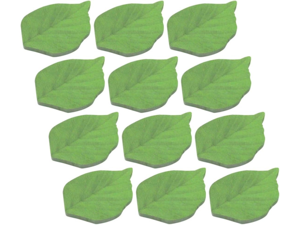 12 Paquetes Bloc-notes Autocollants Feuilles Vertes Em Papel Real, Fácil De Usar, Multifuncional Para