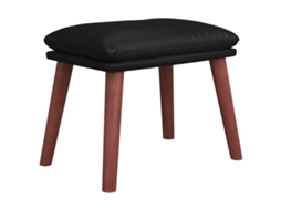 Apoio de pés VIDAXL Preto Couro Artificial (45x29.5x39 cm )