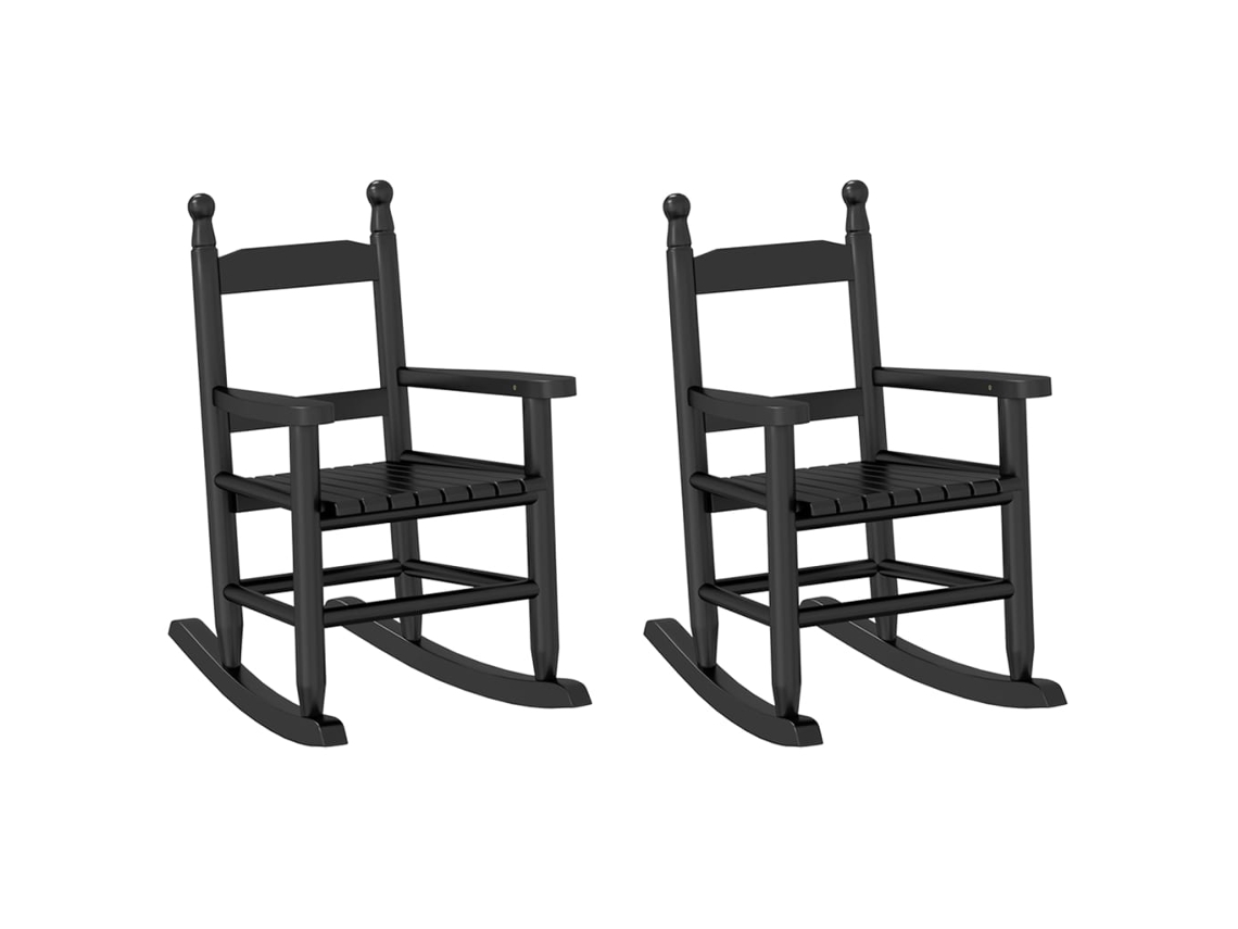 Rocking Chair, Rocking Chairs Vidaxl Preto Madeira