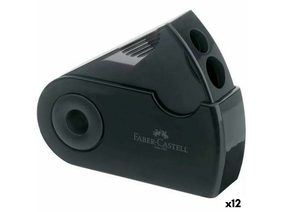 Afia-Lápis FABER-CASTELL Sleeve Preto 12 Unidades