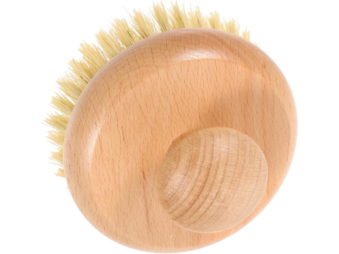 Escova De Banho Pequena Baluue Com Cerdas Sisal E Cabo Madeira Faia Natural Para Uso Diário No