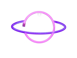 Lâmpada de Neón Planetária Led Rosa/azul Decorativa Usb/bateria para Quarto Sala de Estar | S/MARCA