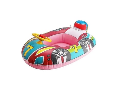Assento flutuante inflável para bebês, círculo de natação em forma de carro, volante de desenho animado, anel de natação para crianças, brinquedos de piscina Wiuos