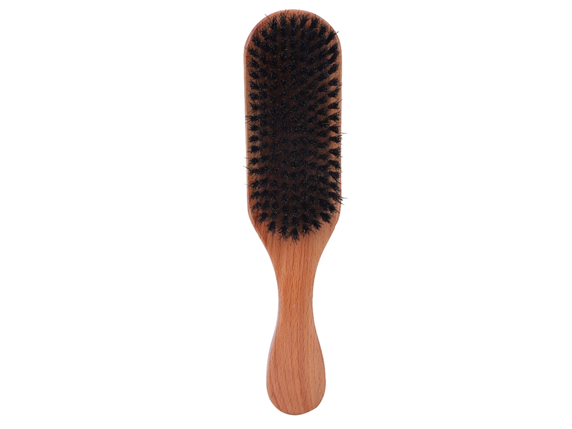 Pente De Madeira Profissional Para Cabelo De Óleo E Barba Com Cerdas Macias E Cabo Confortável (cor Natural)