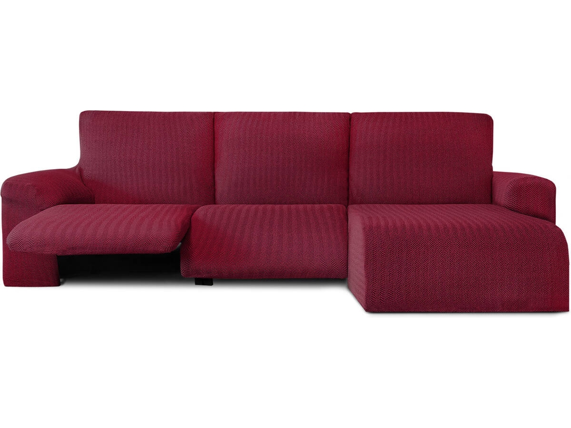 Capa de Chaise Longue Relax Direita EYSA Premium Jaz Tecido Multielástico (360 x 120 x 120 cm - Poliéster e Algodão - Burdeos)