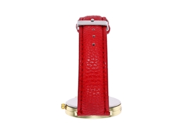 Relógio de pulso para casal com pulseira de PU, mostrador redondo, movimento de quartzo moderno, vermelho