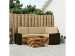 Vidaxl Conjunto De Sofás Para Exterior 5 Pcs Natural E Bege