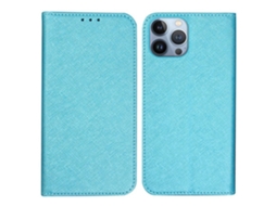 Capa Para Iphone 15 Pro Max Pele Sintética Magnética Azul