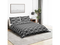 Vidaxl Conjunto De Capa De Edredão 140x200 Cm Algodão Cinza