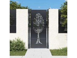 Vidaxl Portão De Jardim Antracite 100x175 Cm Aço Design Árvore