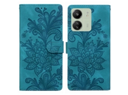 Capa De Celular De Pu Com Fivela Magnética E Estampa Floral De Renda E Alça De Pulso