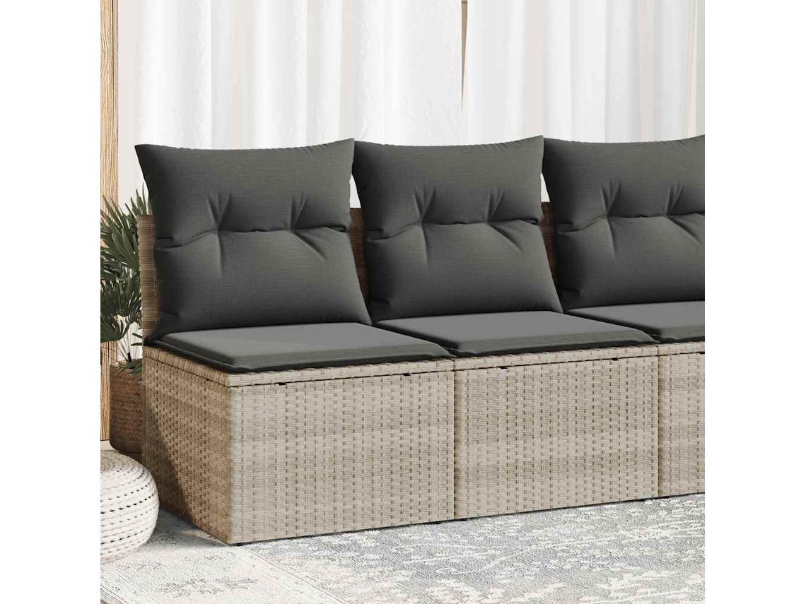 Vidaxl 2 Pcs Conjunto Sofás De Jardim C/ Almofadões Acácia E Vime Pe