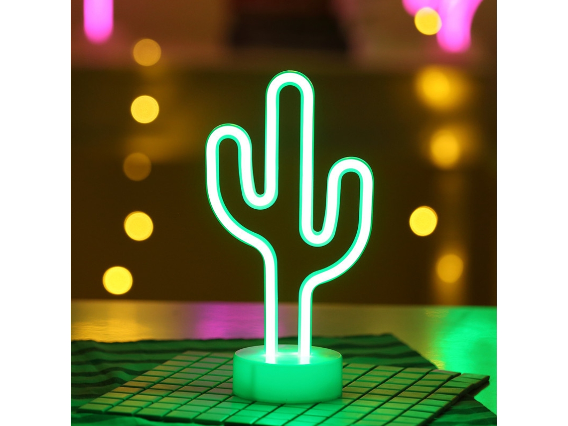 Letreiro Neon Cacto Usb Bateria P Decoração Parede Natal Festa Sala ZYBLSSBB