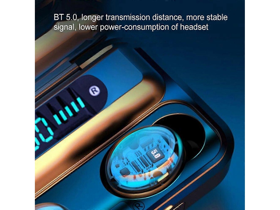 Fones De Ouvido F9 Bt True Wireless Stereo Sports Headphones Led Display Touch Earbuds Smart Noise Reducer Headset Ly Ebike