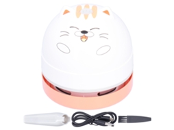 Aspirador de Mesa Mini Cute Animal Design com Carregamento Usb Cat Pattern para Crianças