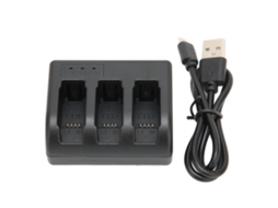Aetheria carregador de Bateria Triplo Slot para Câmera Ahdbt 501/601/701 com Usb e Proteção de Segurança