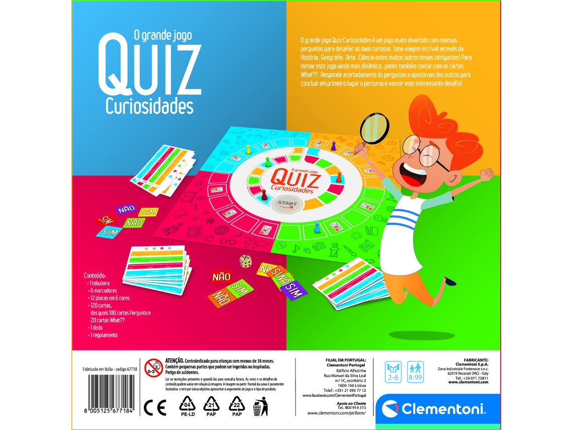 Jogo Educativo CLEMENTONI Quiz História de Portugal (Idade Mínima: 8)