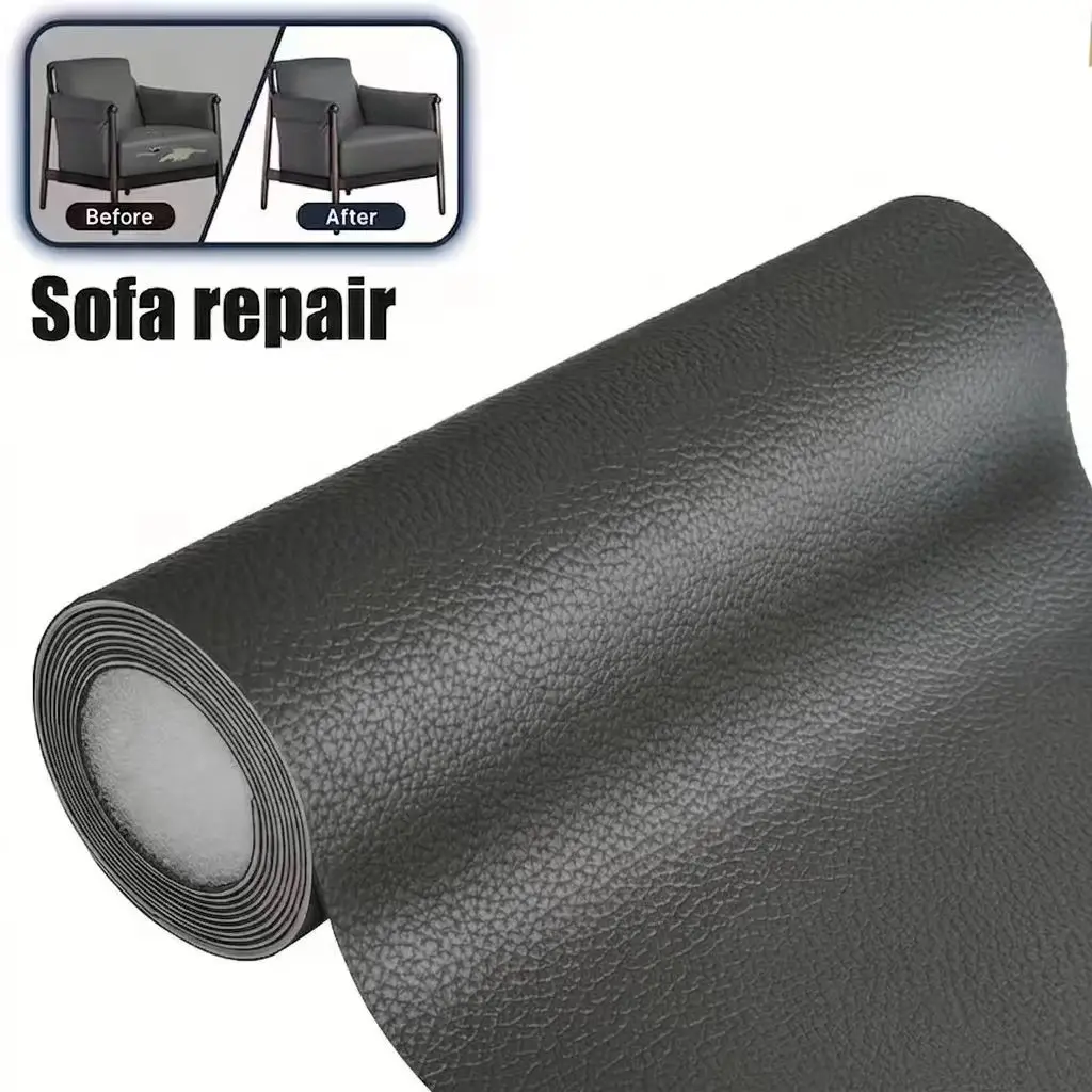 (cinza Escuro, 30x300cm) Aplique Autoadesivo Em Couro Pu Impermeável, Ideal Para Renovação E Reparo De Móveis Domésticos.