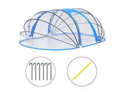 Cúpula de piscina VIDAXL Azul PVC (530 x 410 x 205 cm)