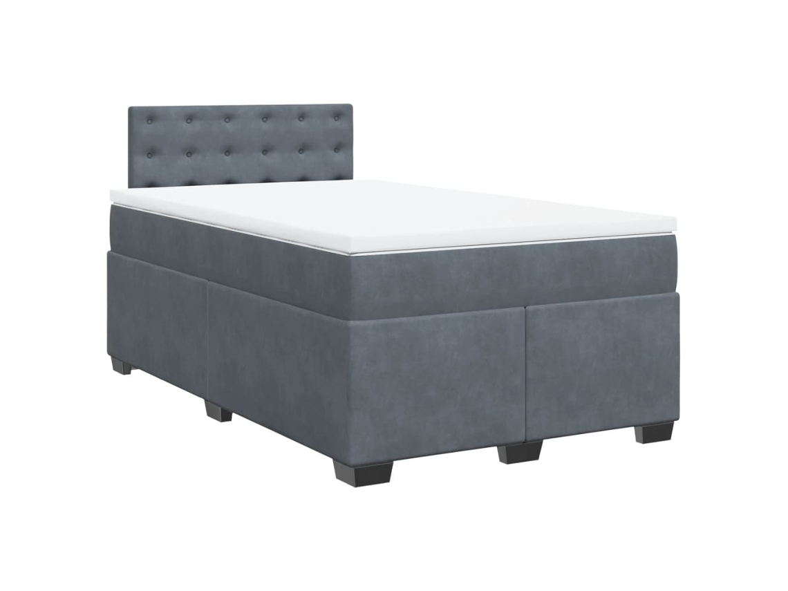 Cama Boxspring com Colchão 120x190 cm Veludo Cinzento Escuro MAISON EXCLUSIVE