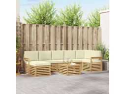 Vidaxl Conjunto De Sofás Para Exterior 8 Unid. Branco E Creme