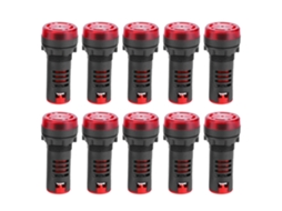 10 Peças Buzzer Led AD16 22SM Luz Indicadora de Alarme Vermelha Flash com Buzzer AC380V
