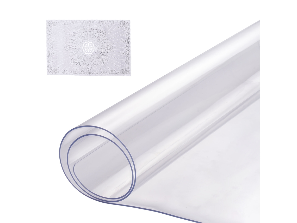 Toalha De Mesa Em Pvc Retangular Transparente 35,6 X 61 Cm Espessura 1,5 Mm Para Mesa Vevor