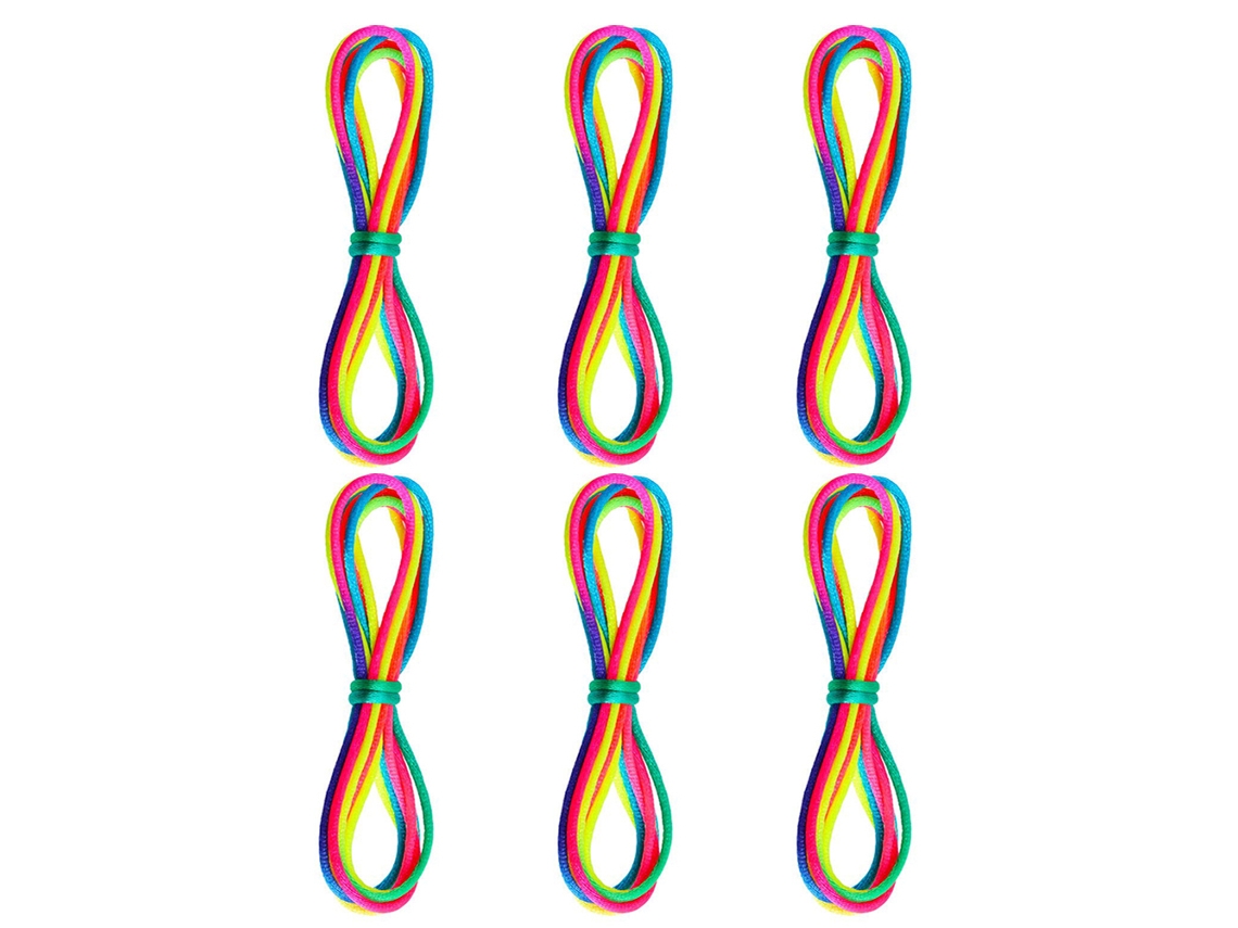 Mali 6pcs Brinquedo de Corda para Dedos Cats Cradle 165cm Náilon Colorido Arco íris