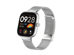 Bracelete para Redmi Watch 6 / 5 / 4 Aço Inoxidável Fivela de Malha Fina Prateada XIAOMOYU