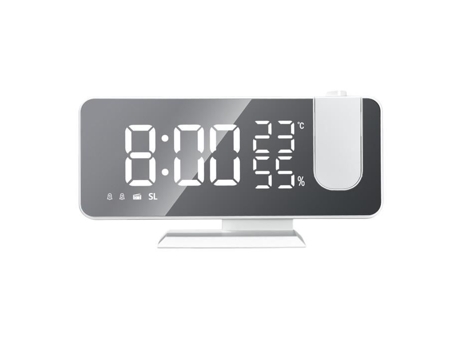 Despertador de projeção Relógios digitais de rádio FM para quartos Relógio de tela LED de 7,3 polegadas com carregador USB 4 Dimmer HOMYL