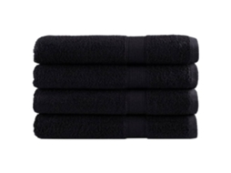 Toalhas Premium Solund, 4 Unidades, Pretas, 100x200 Cm, 600 G/m BRILVIBERA