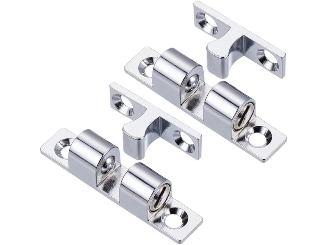 2 Peças De Fecho Esfera Em Aço Inoxidável Para Armário Guarda Roupa Com Rolete Duplo Portas, Fácil De Usar