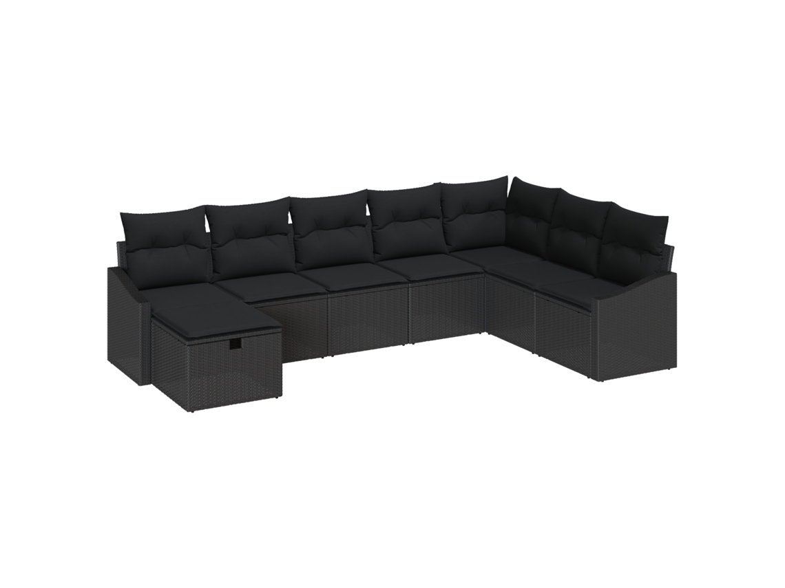 Conjunto 8 Conjunto De Sofás Para Exterior Vidaxl Cinzento Vime Pe (288,5 X 178,5 X 85 Cm)