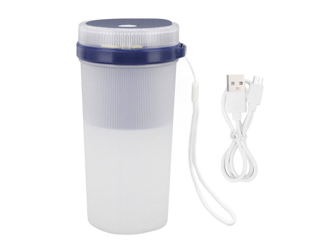 Copo de liquidificador portátil com USB, 300ml, luz azul, 6 folhas e resistente à água LAXISCREED