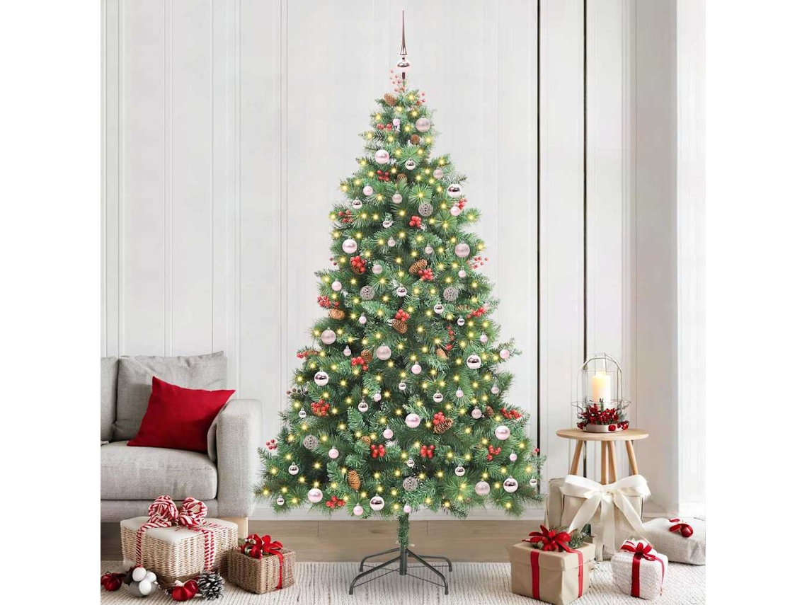 Vidaxl Árvore De Natal Artificial 300 Led Branco Quente Pvc E Metal