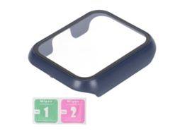 Capa Protetora para Realme Watch 2 com Vidro Temperado Azul Meia noite Pc