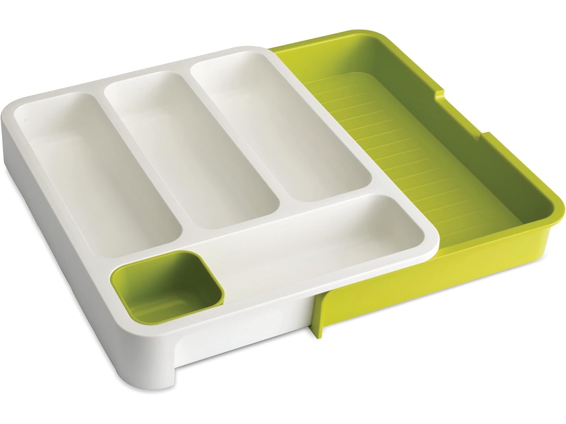 Lurelia Bandeja Para Talheres, Ajustável, Para Gaveta De Cozinha, 36,5 X 28,3 X 5,5 Cm, Branco, Uso Diário